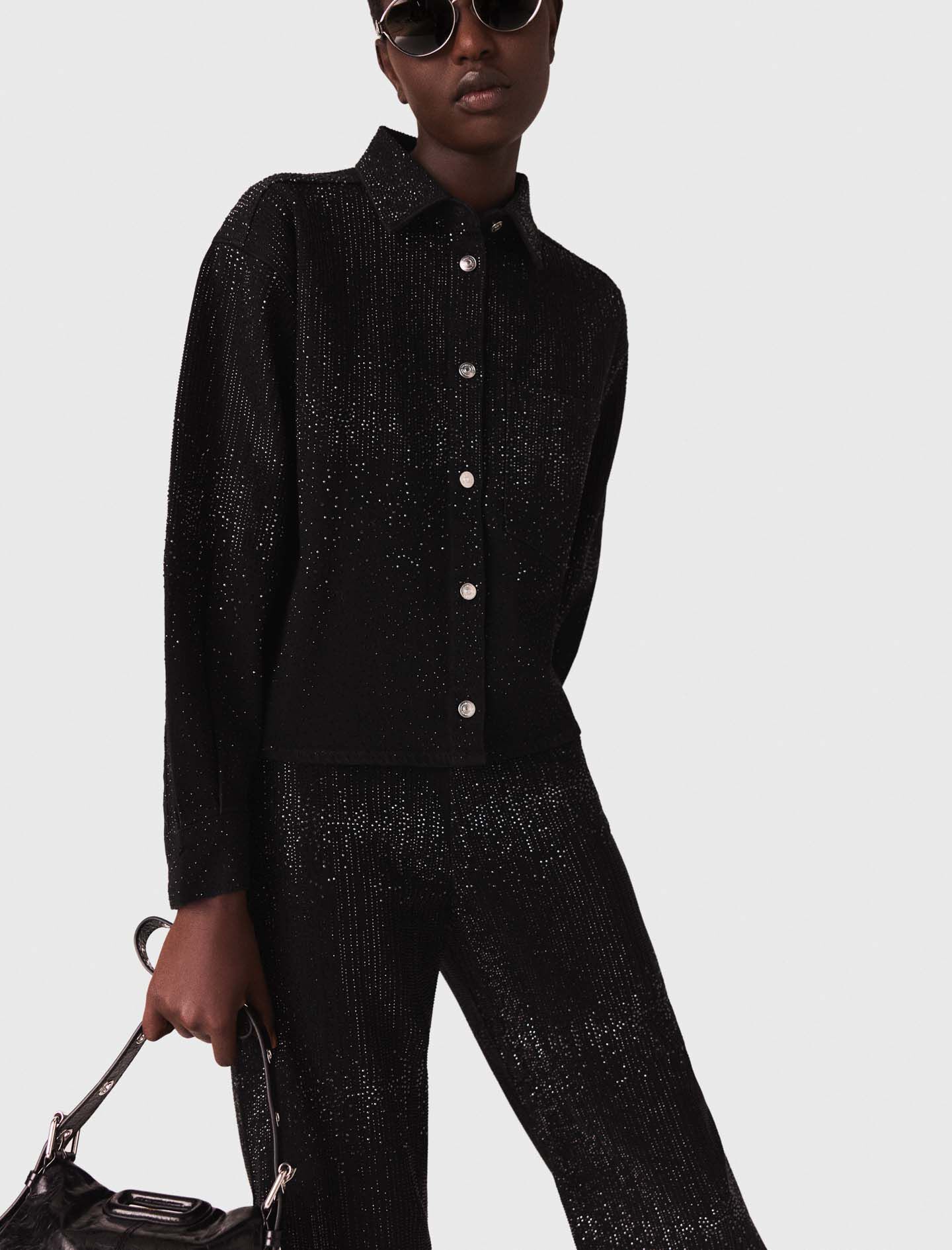 Camisa de mezclilla con lentejuelas