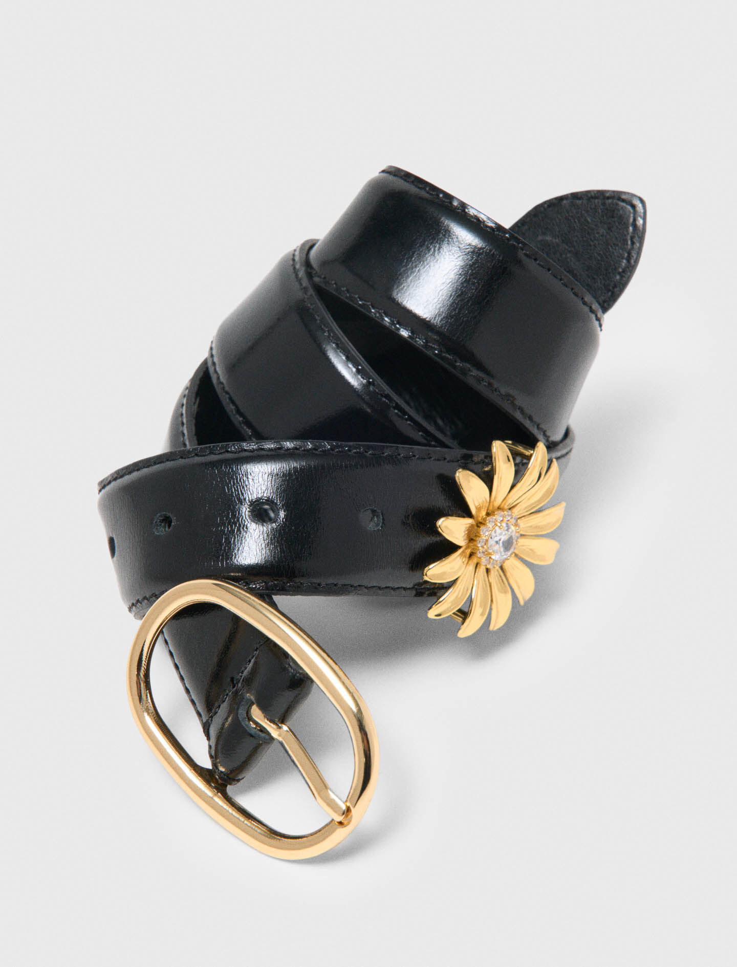 Cinturón de cuero con broche desmontable