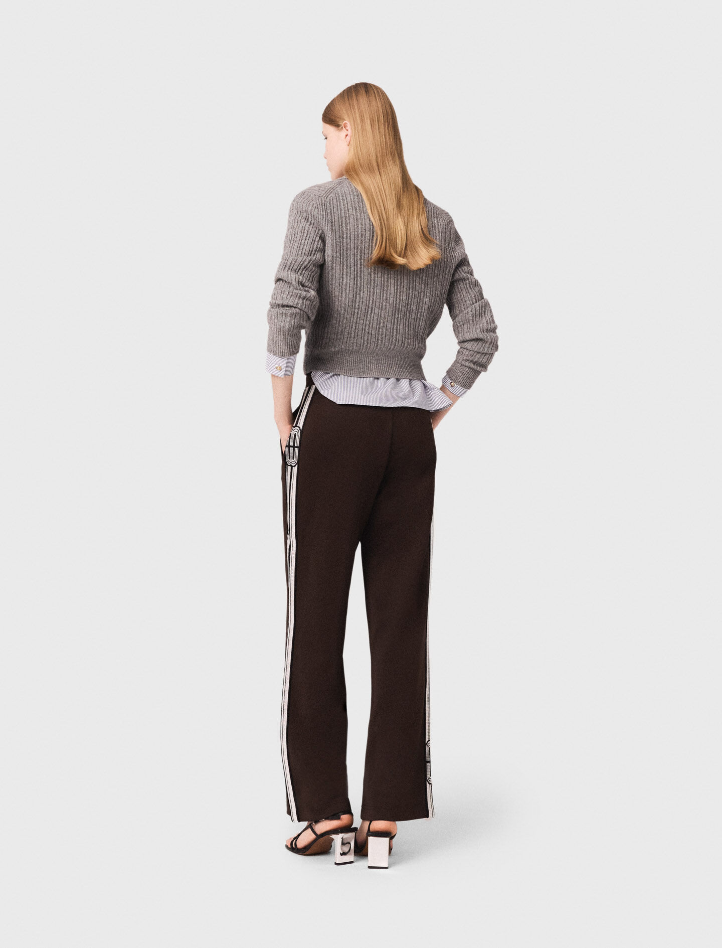 Pantalones rectos con rayas