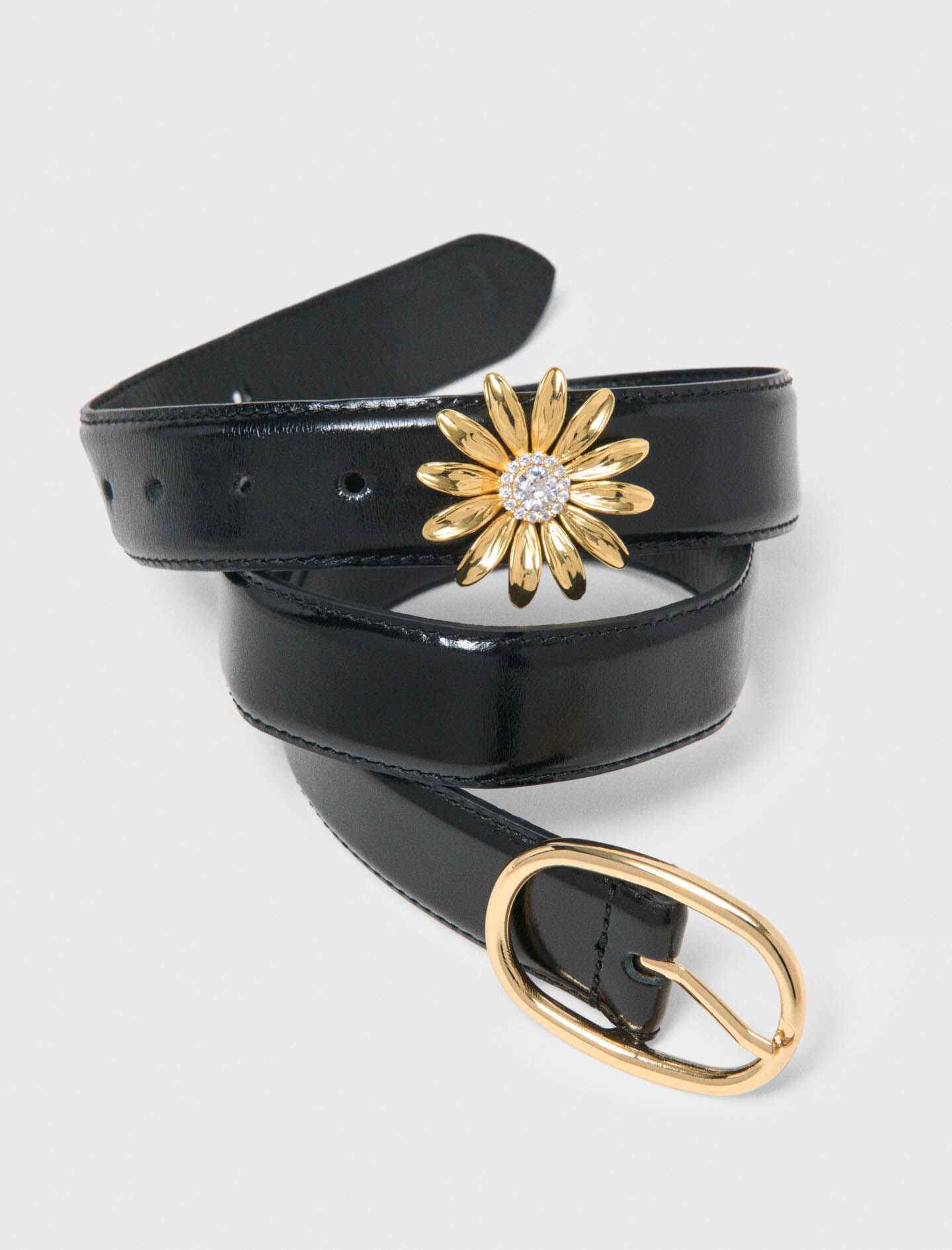 Cinturón de cuero con broche desmontable