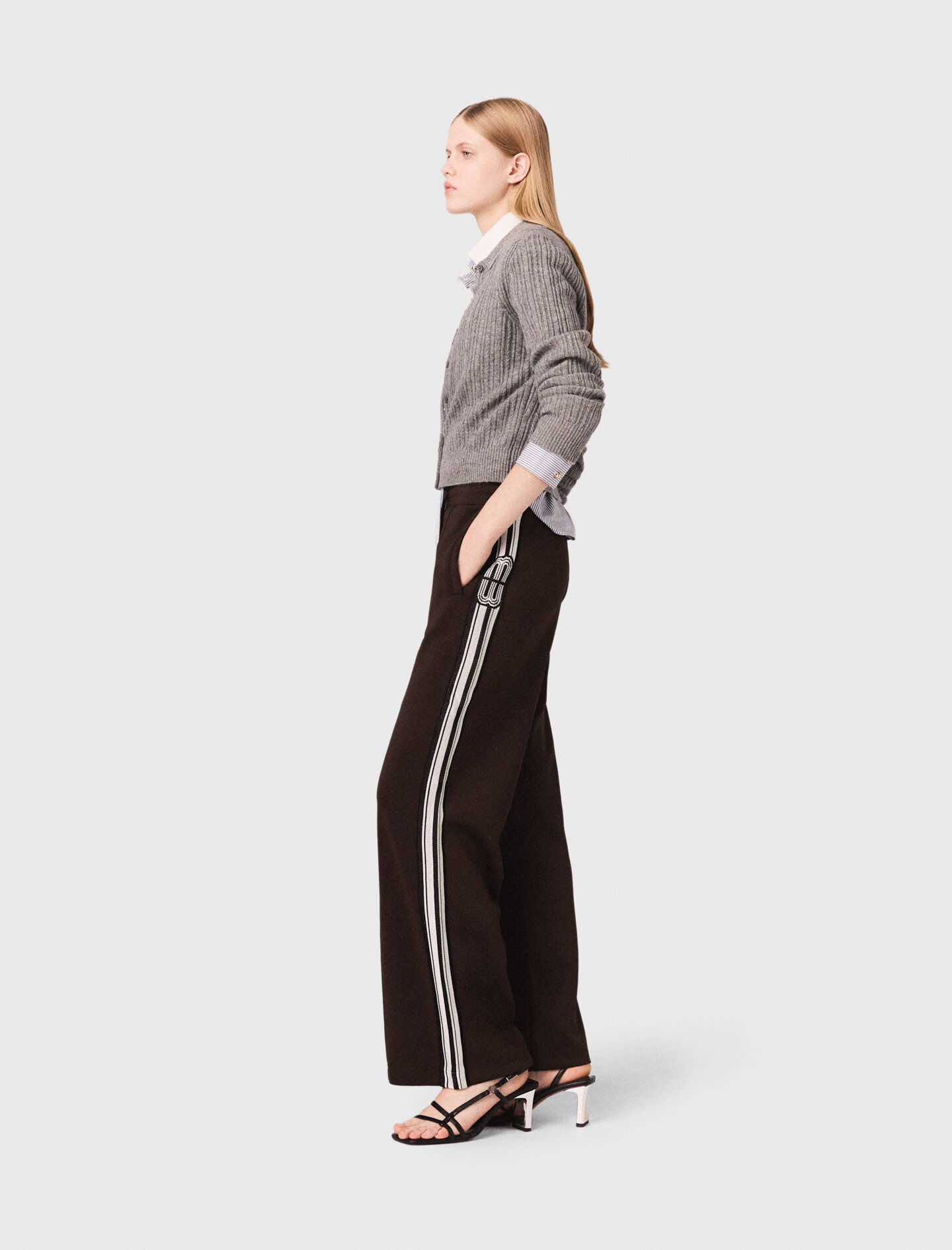 Pantalones rectos con rayas