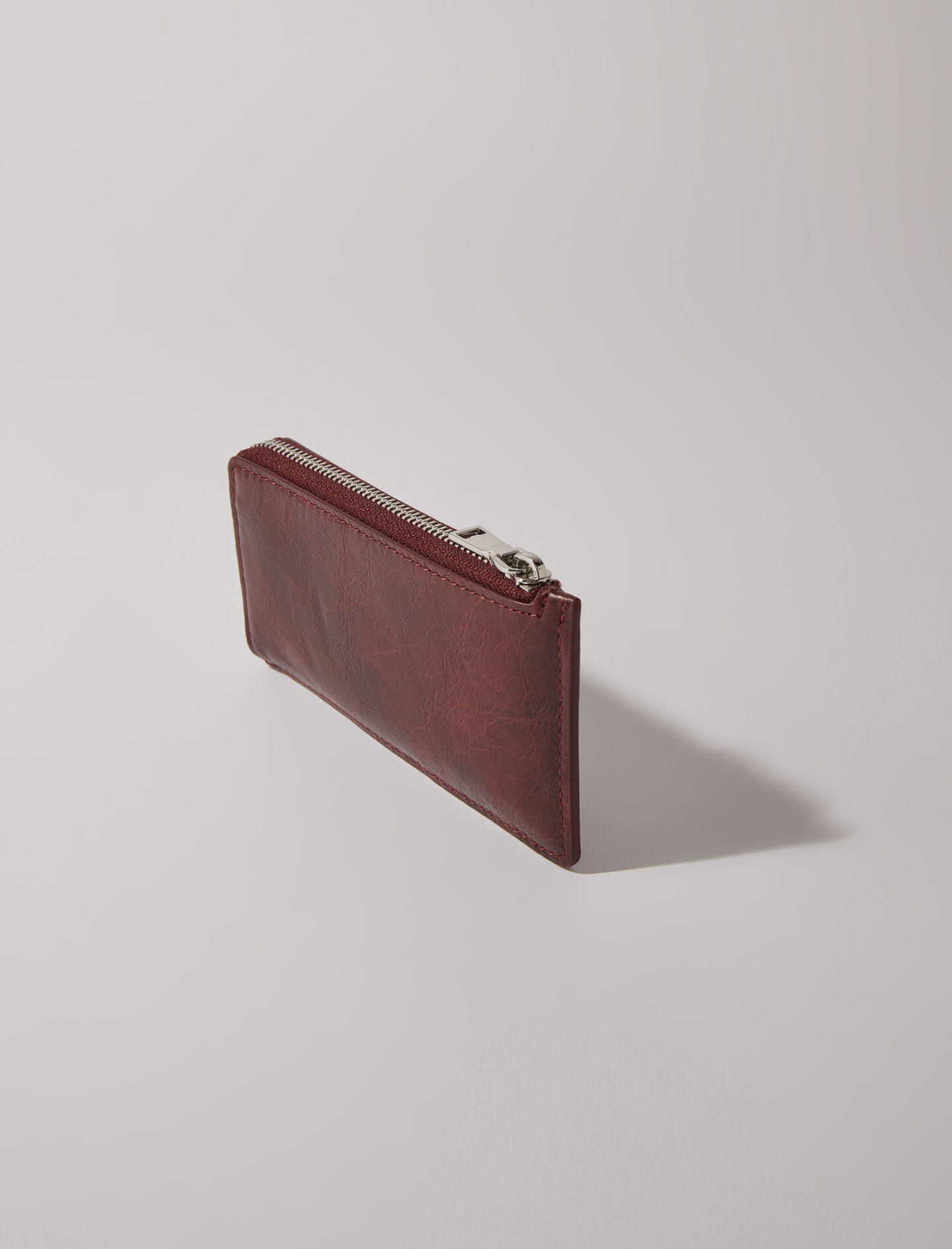 Porta tarjetas de cuero con efecto agrietado