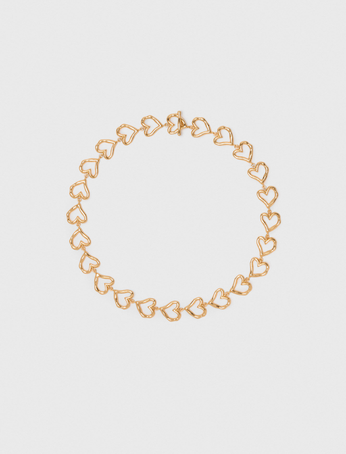 Collar de corazón chapado en oro