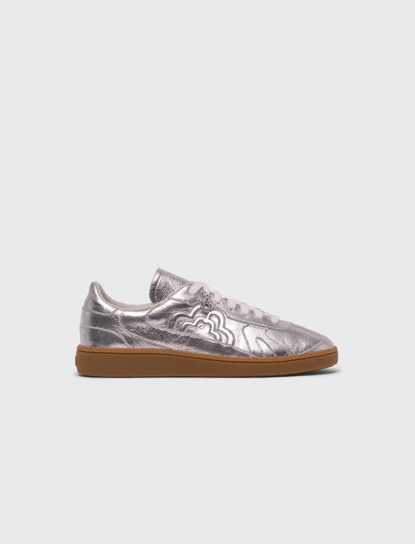 Zapatillas de cuero metálico