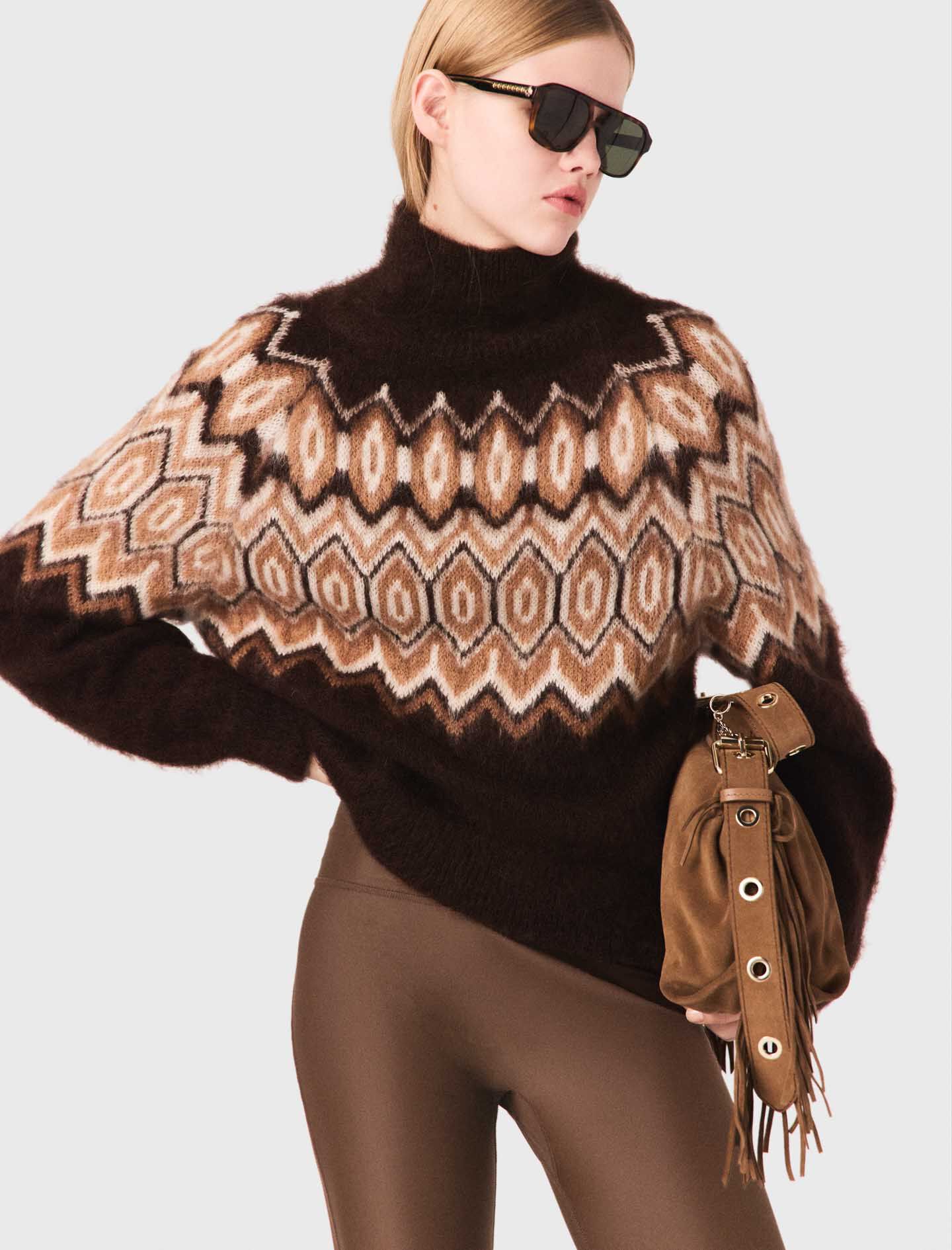 Suéter de cuello alto Fair Isle