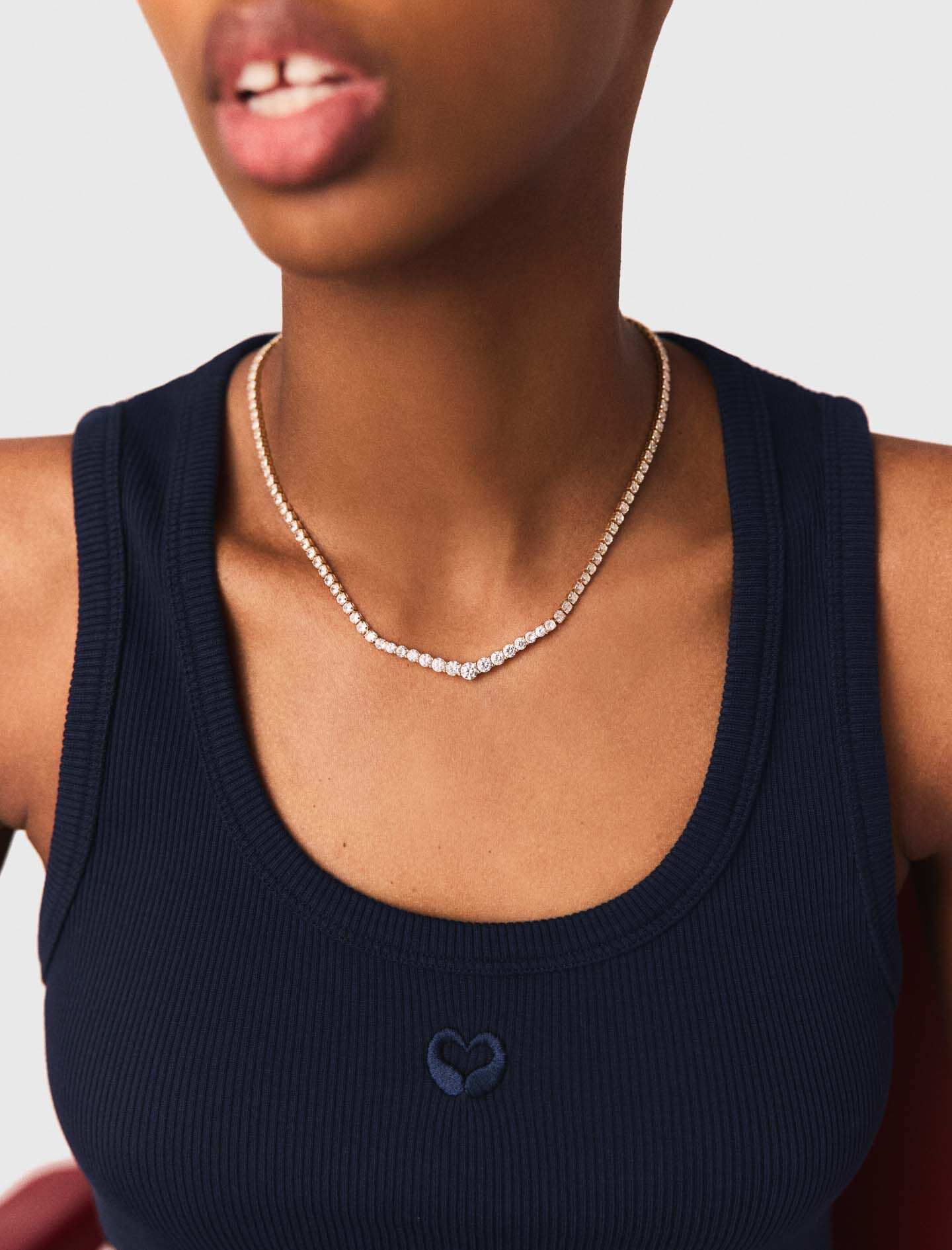 Collar de diamantes estilo cascada
