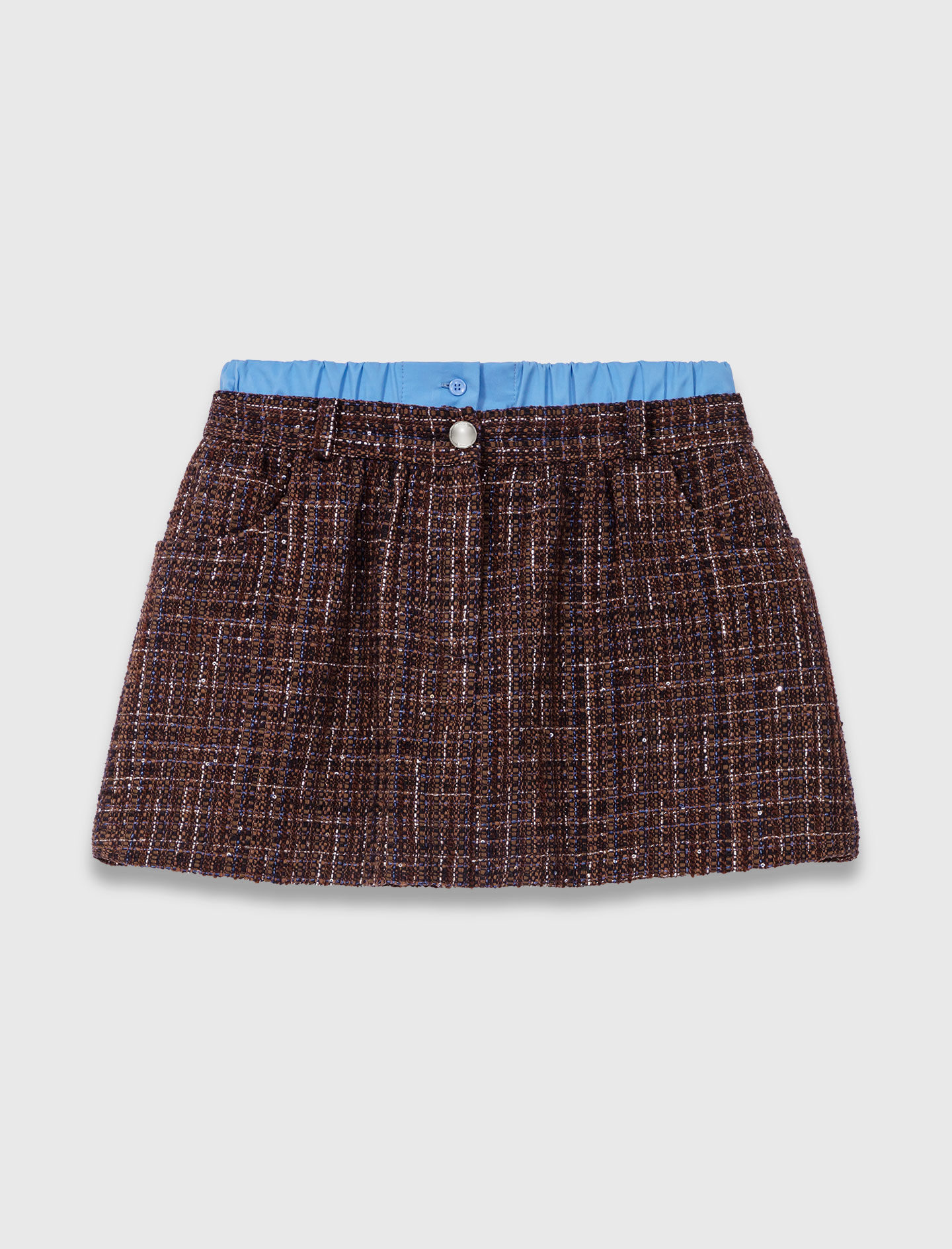 Pantalones cortos de tweed con cintura elástica