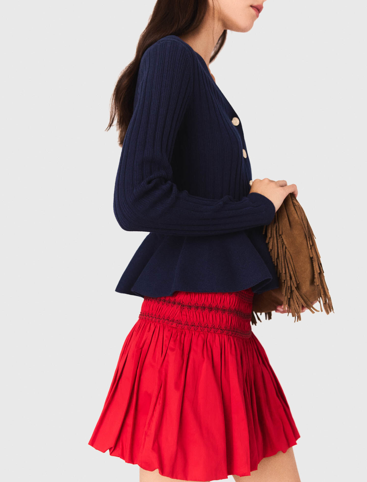 Chaleco con cintura peplum