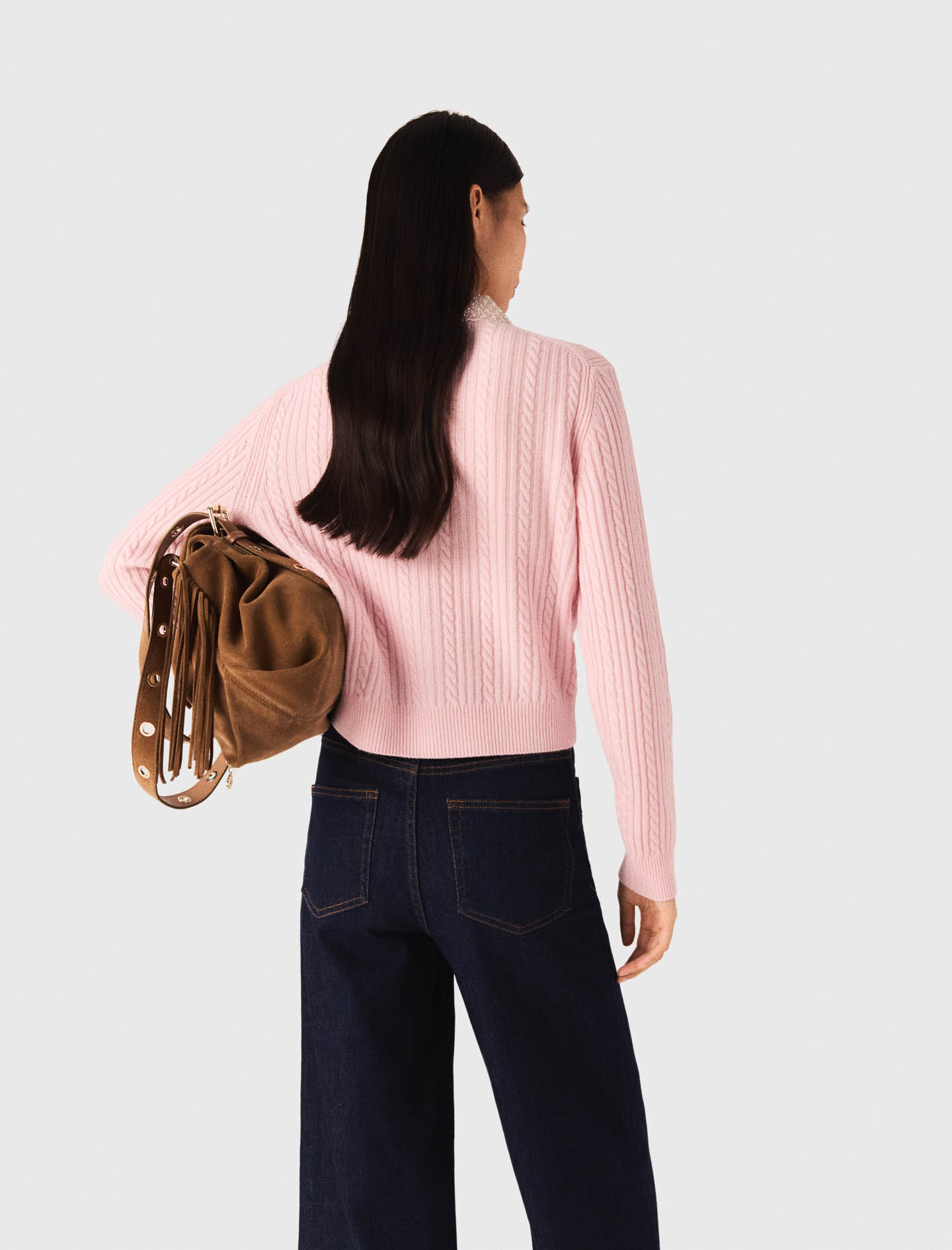 Cardigan con cuello desmontable