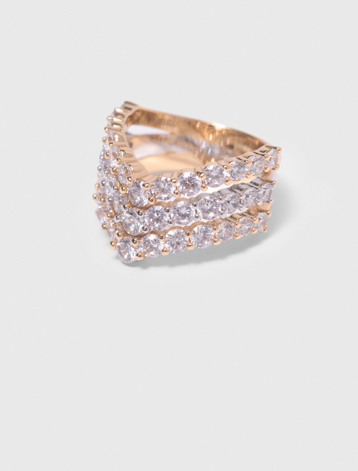 Anillo de cristales bicolor
