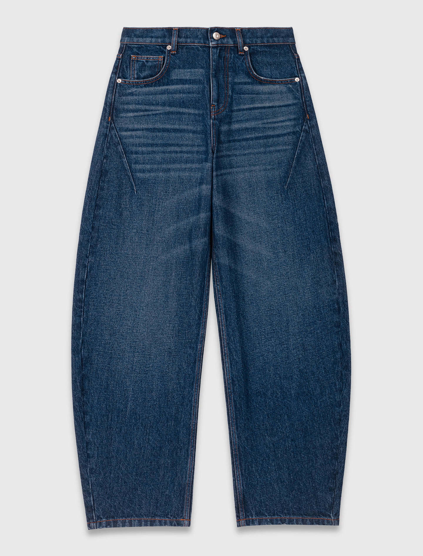 Pantalones vaqueros tipo globo con martingala