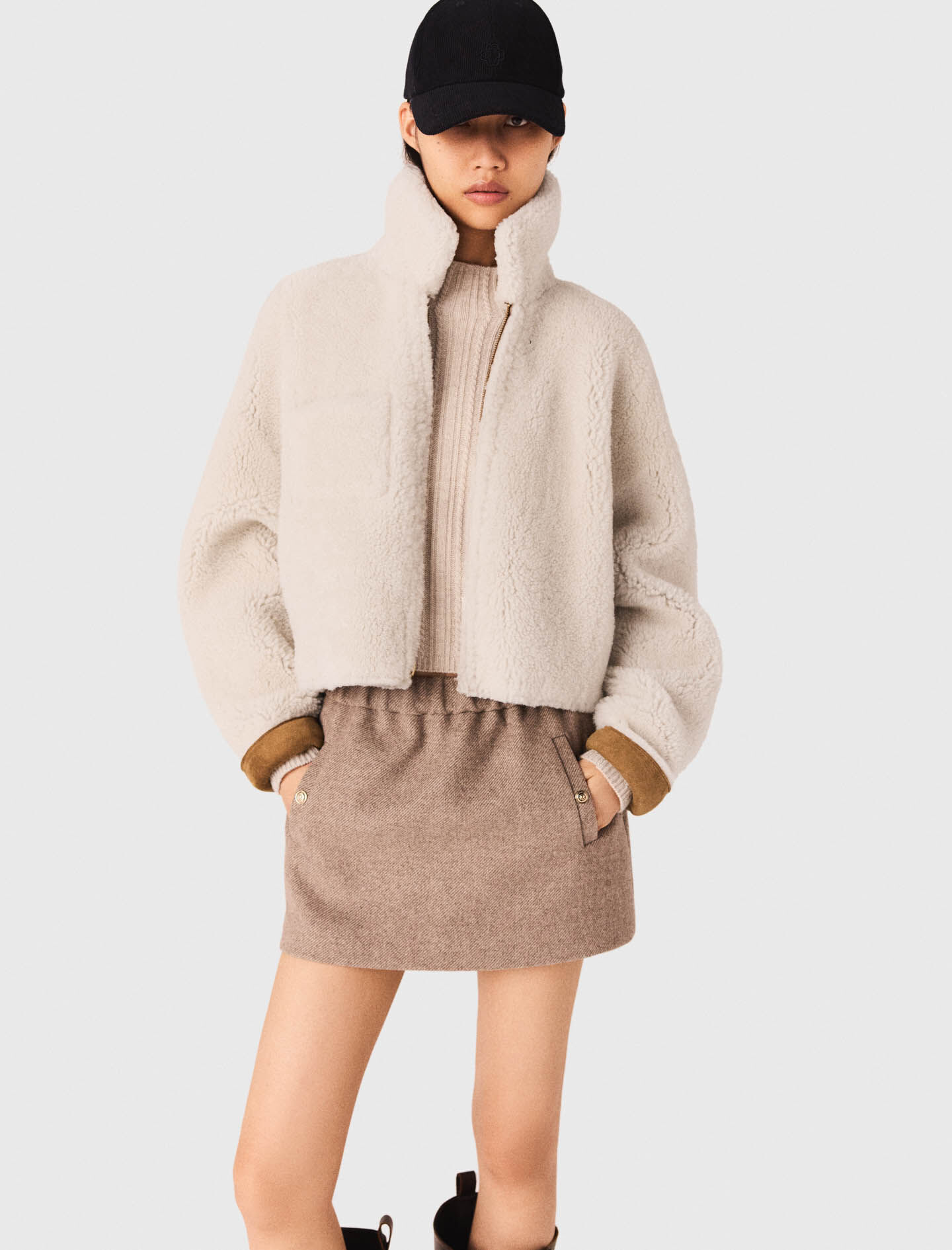 Chaqueta reversible de piel de cordero