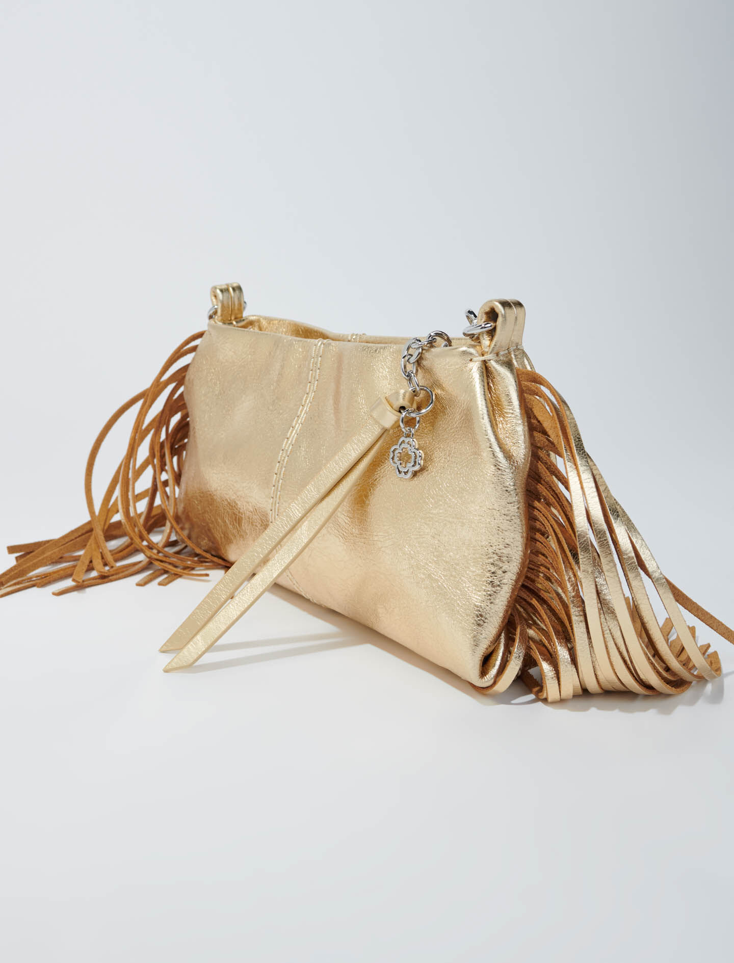 Bolso de mano Miss M en cuero metálico