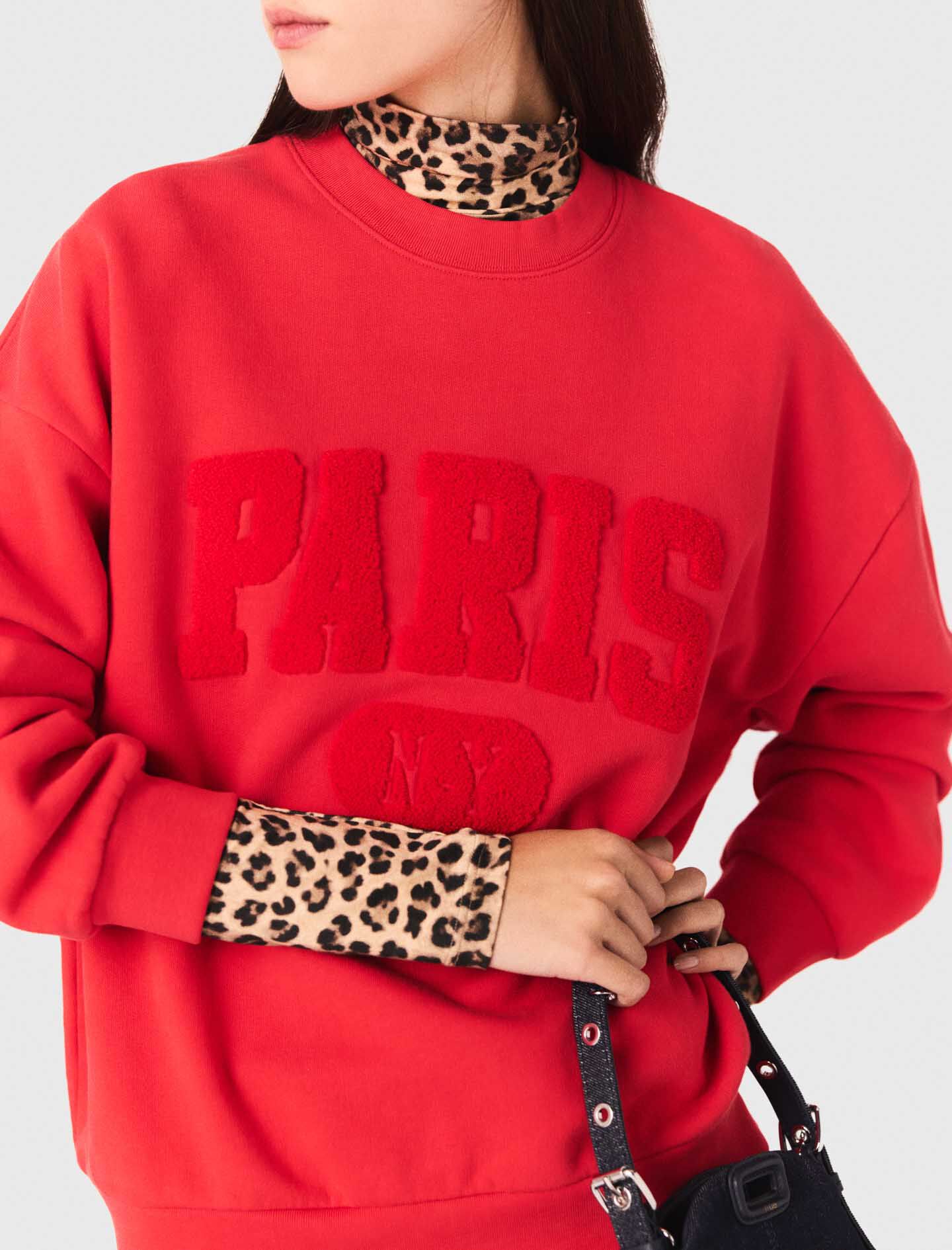 Sudadera con letras Paris New York