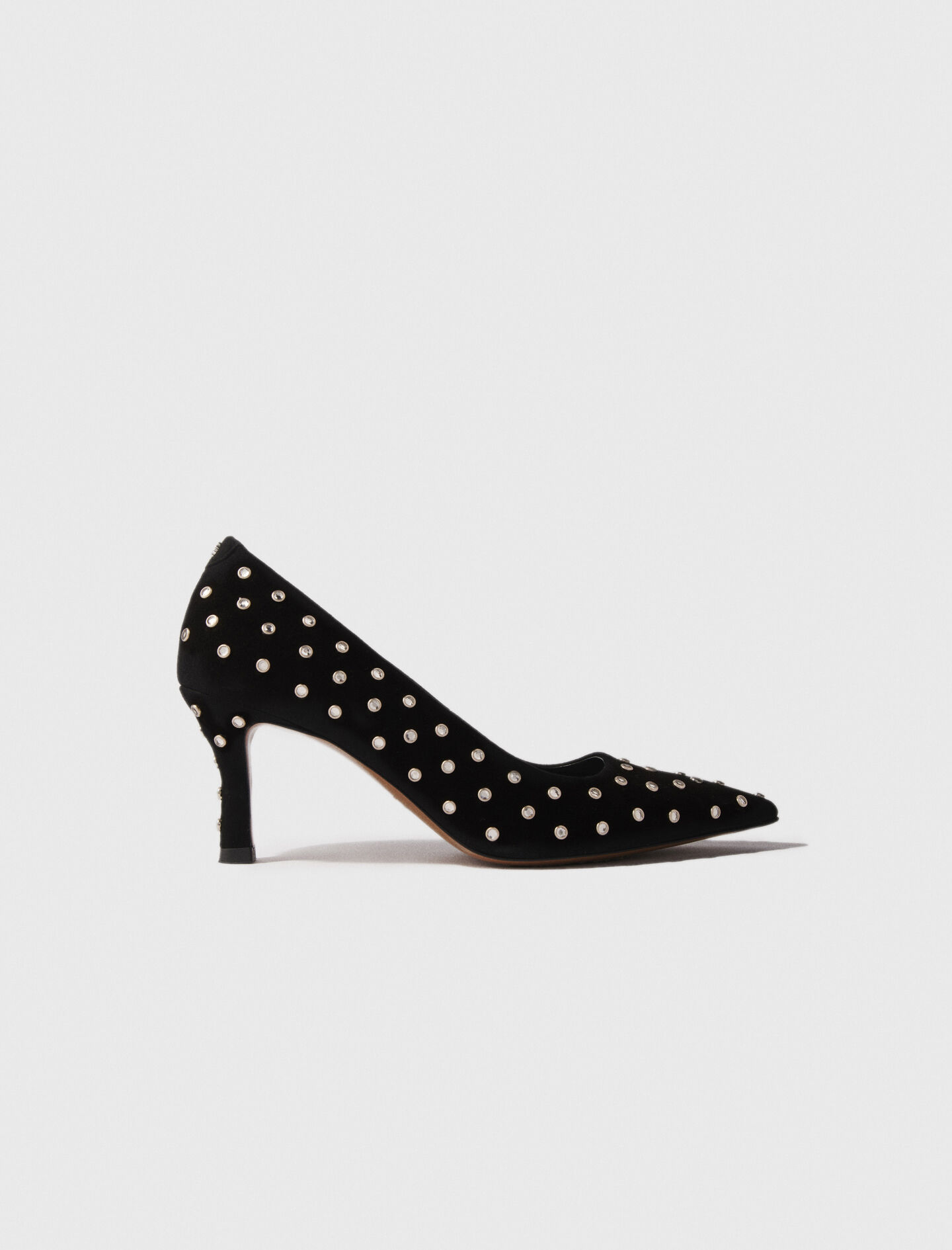 Zapatillas con diamantes de imitación y punta puntiaguda