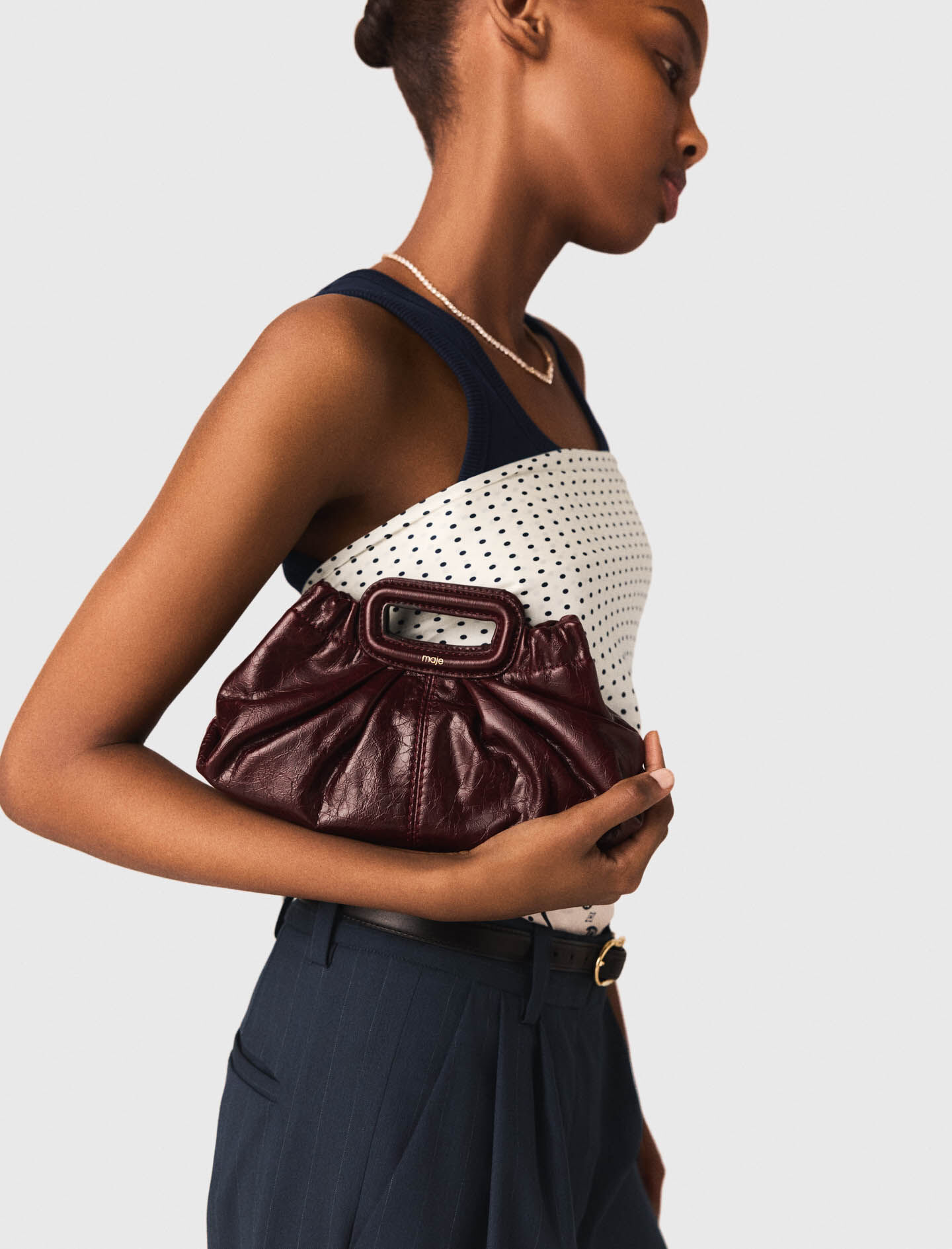 Bolso mini Milpli de cuero con efecto agrietado