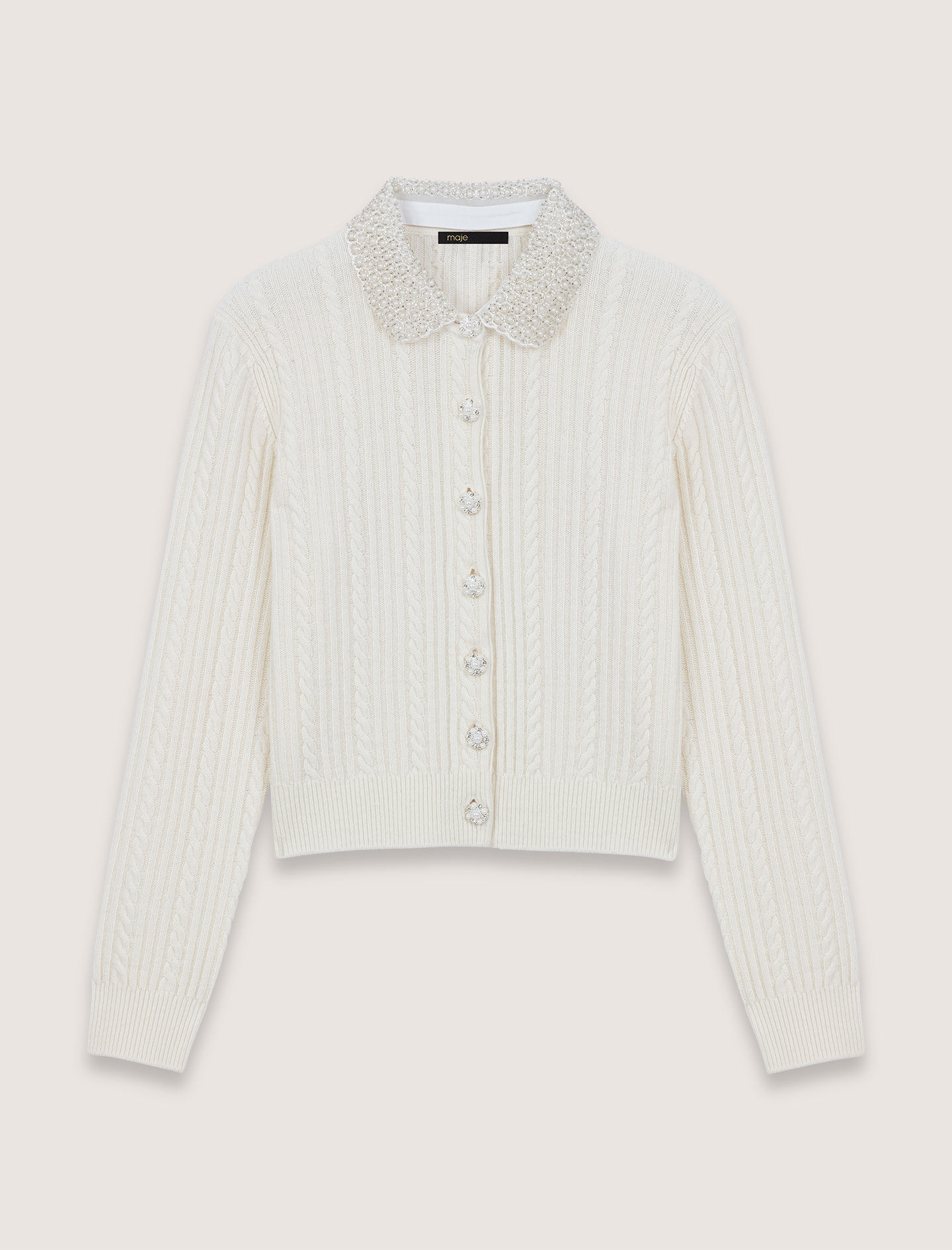 Cardigan de punto con cuello desmontable