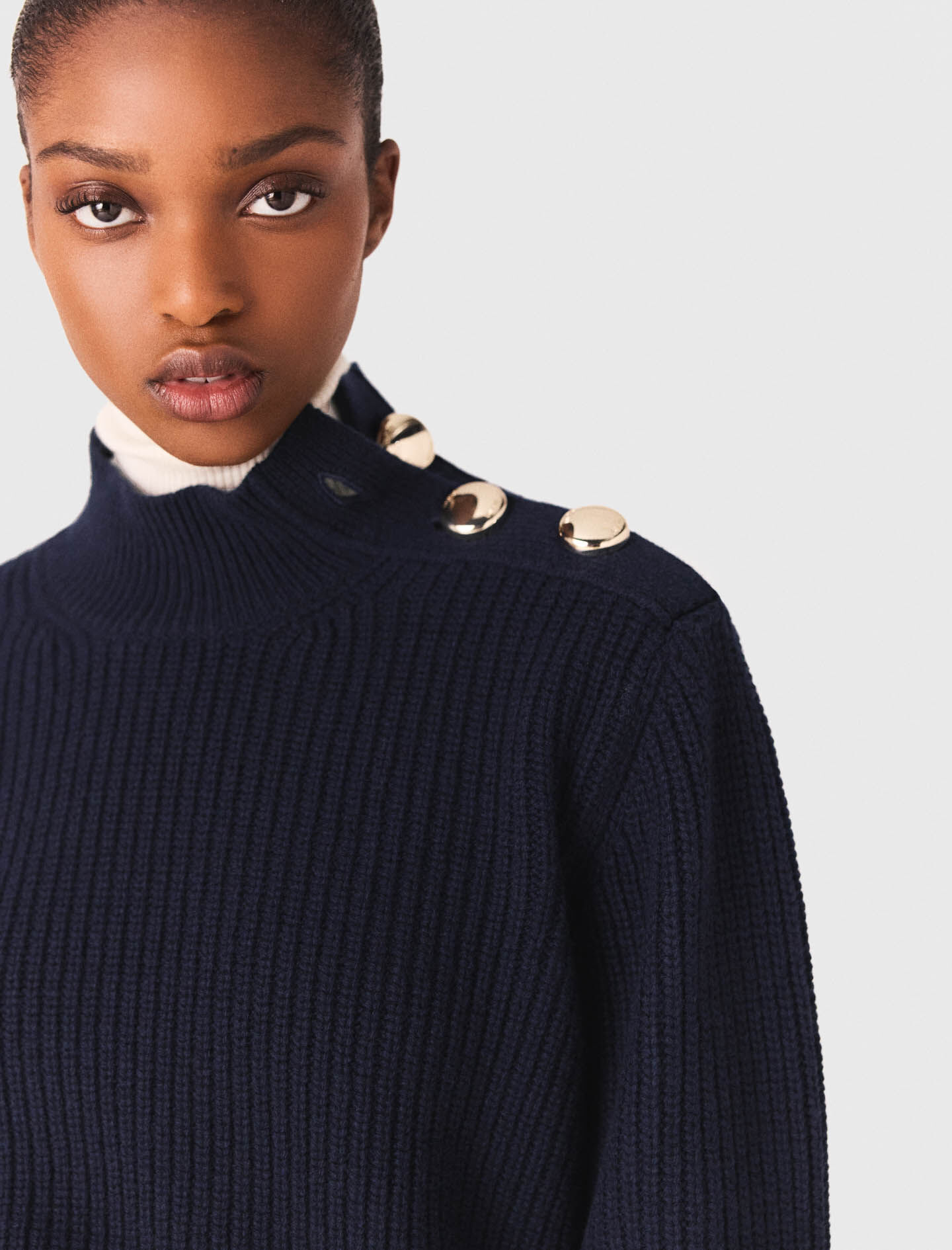 Sweater de cuello vuelto de lana