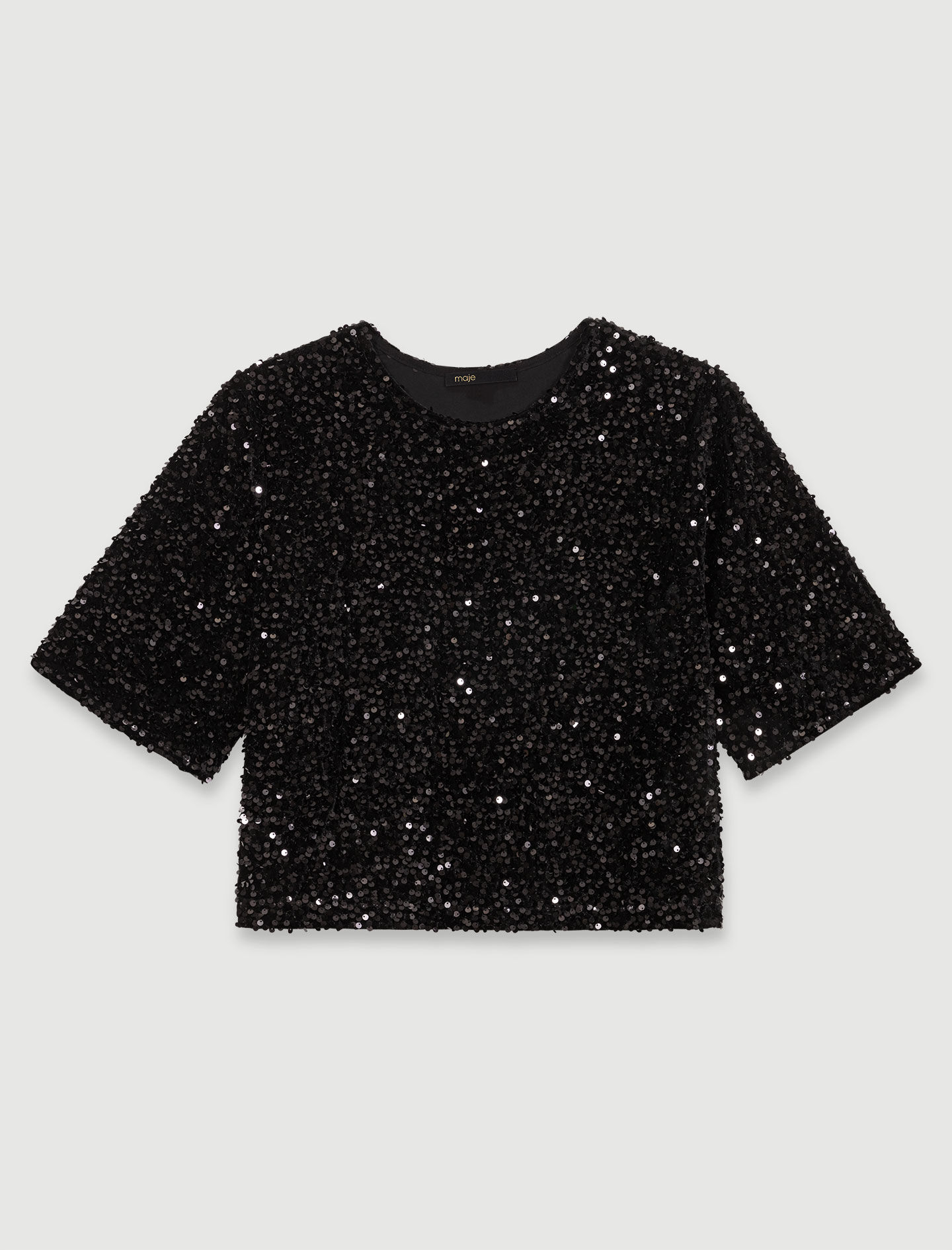 Top de terciopelo con lentejuelas