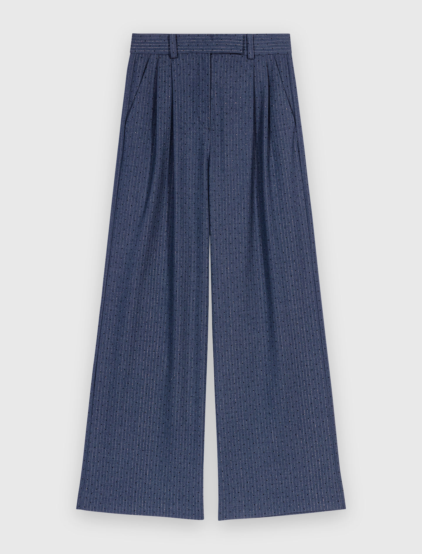 Pantalones de traje con lentejuelas y plisados