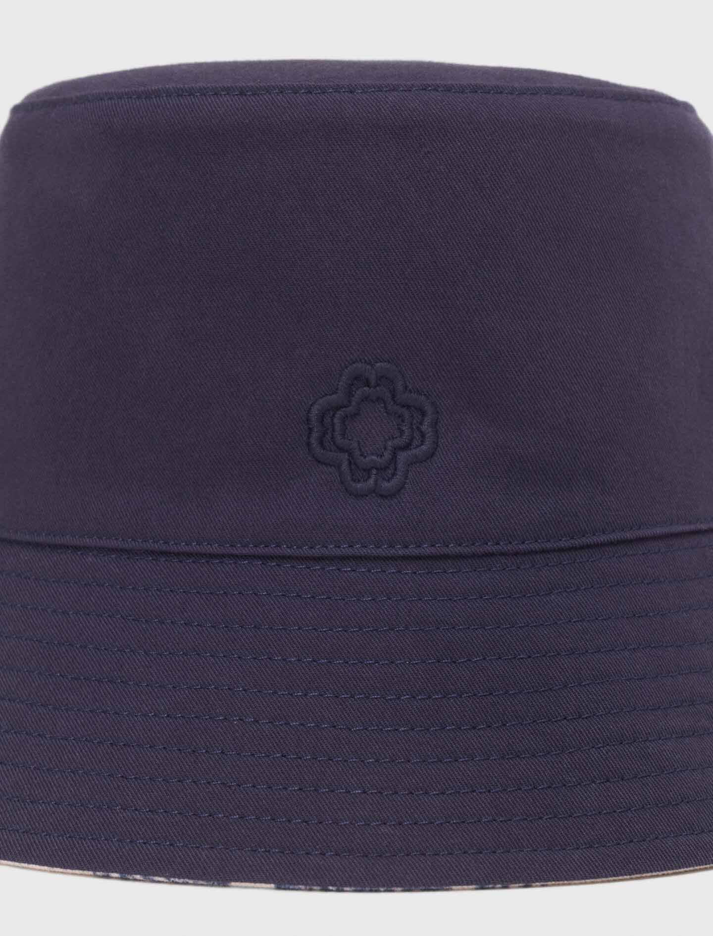 Sombrero de paja con estampado de frutas reversible