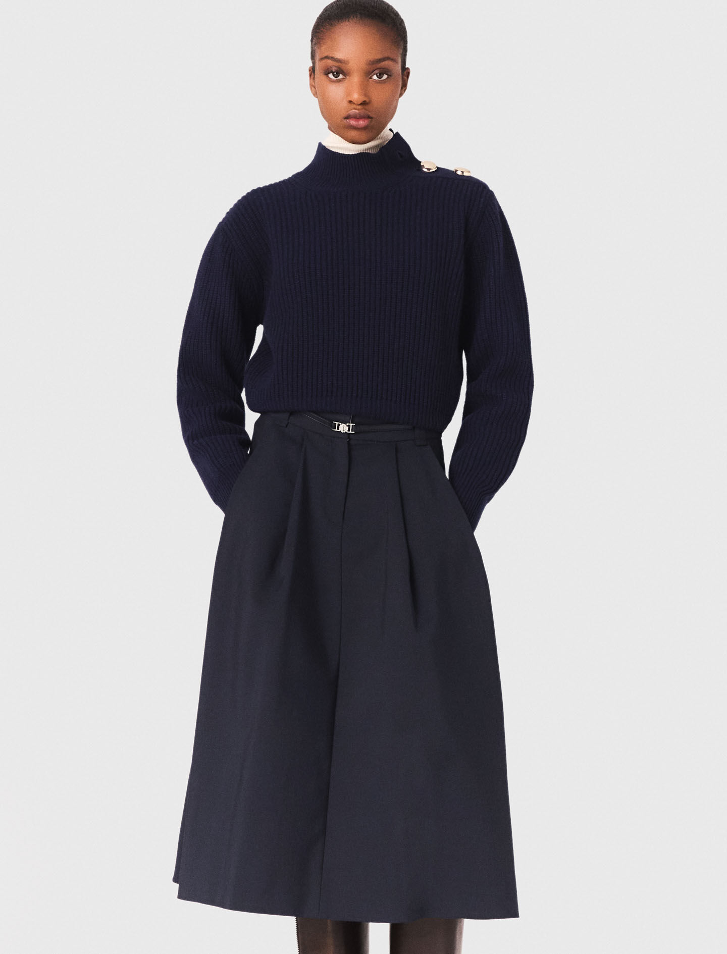 Sweater de cuello vuelto de lana