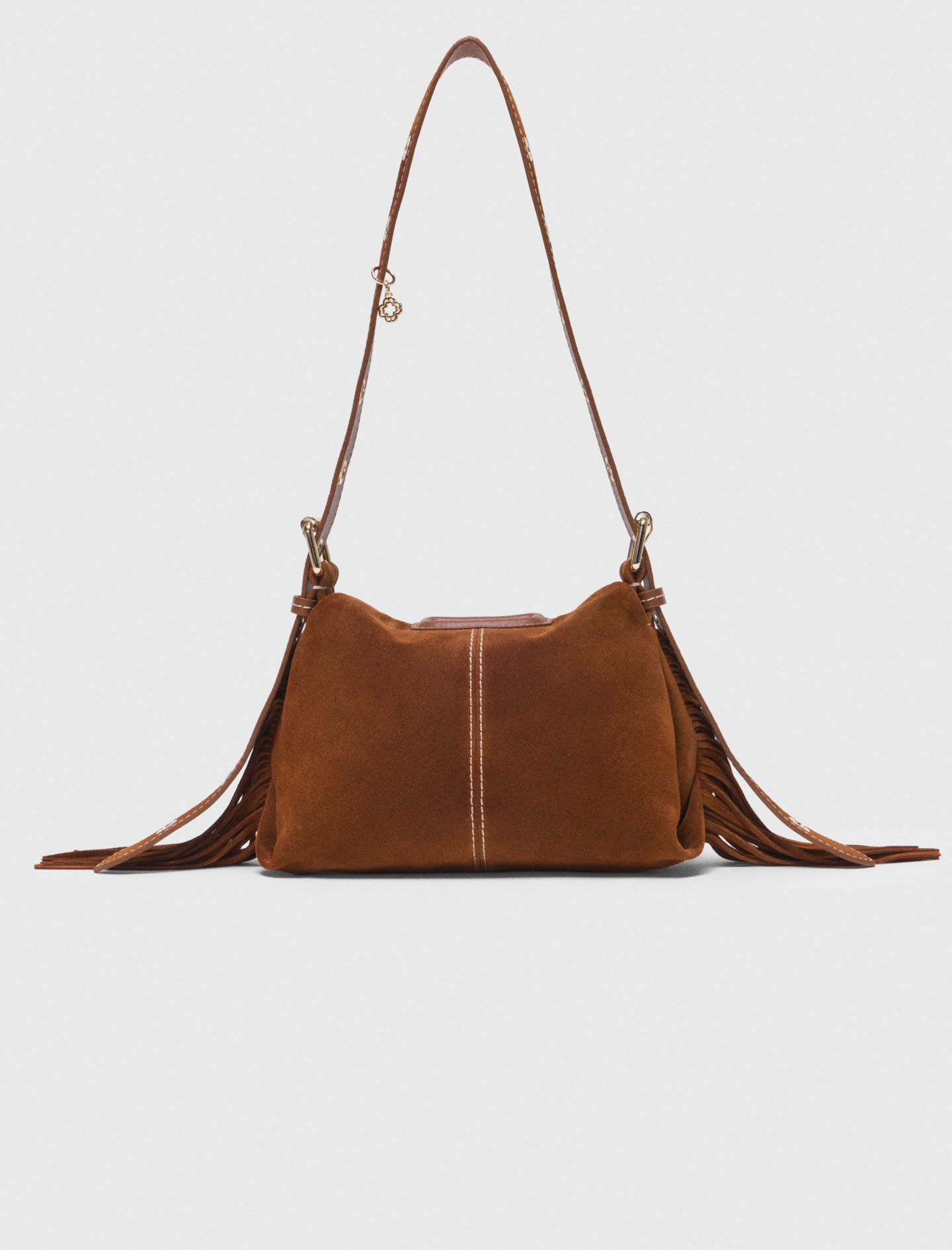 Bolso Miss M mini de ante con puntadas contrastantes