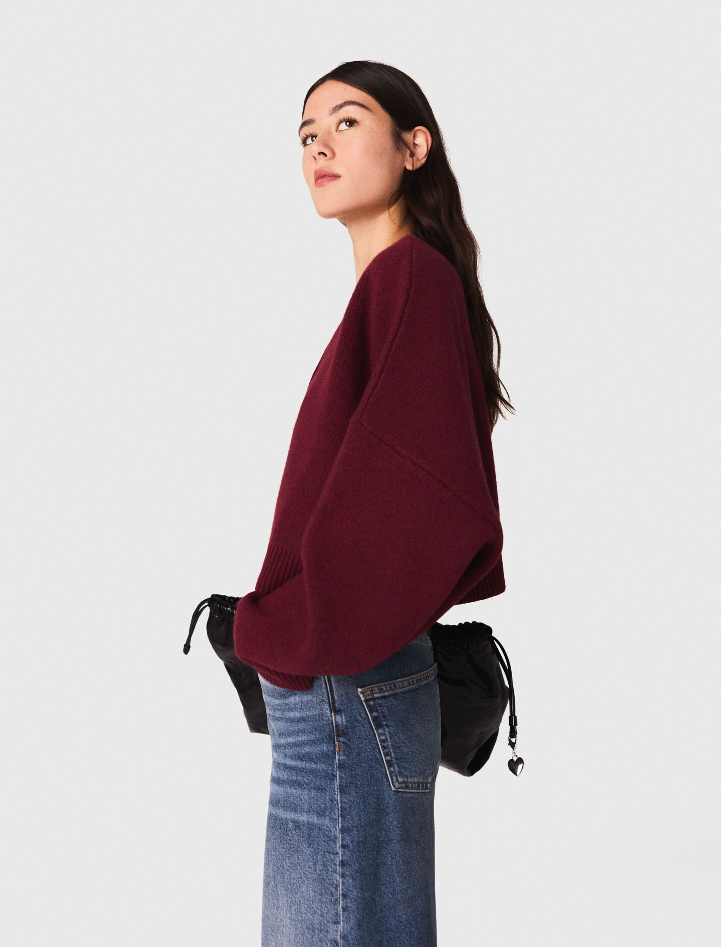 Cardigan corto de mezcla de lana